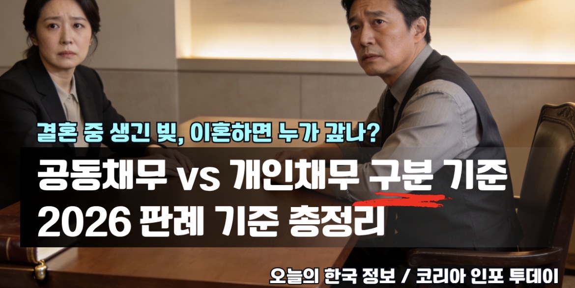 이혼 채무 분할 여부 2026 결혼 중 빚 처리 방법 안내 이미지