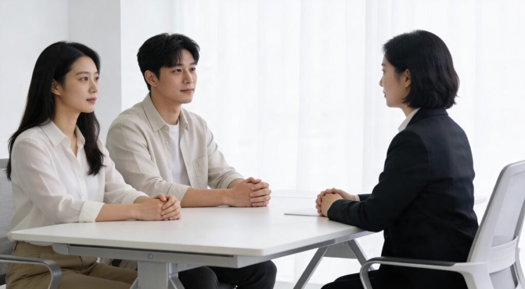 월세 보증금 반환 상담 중인 임차인과 법률 전문가의 모습