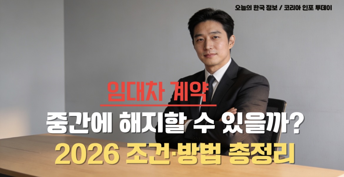 임대차 계약 해지 방법과 조건을 설명하는 법률 정보 이미지