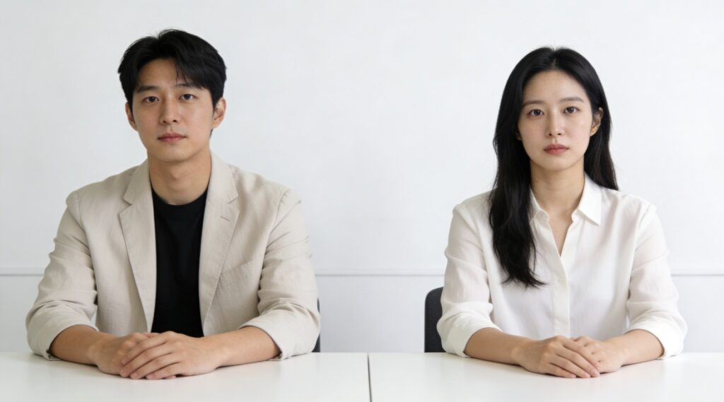 전세에서 월세 전환 조건을 상담 중인 임차인 부부의 모습