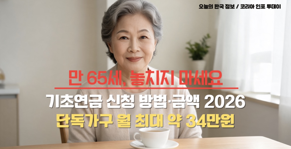 2026년 기초연금 신청 방법과 지급 금액 안내