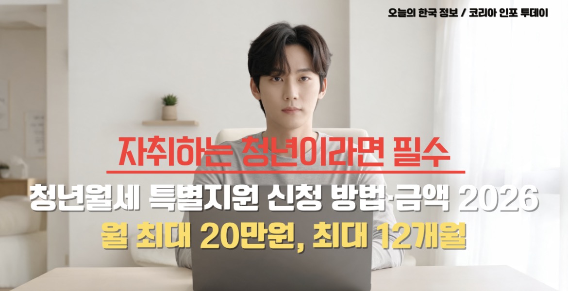 2026년 청년월세 특별지원 신청 방법과 지급 금액 안내